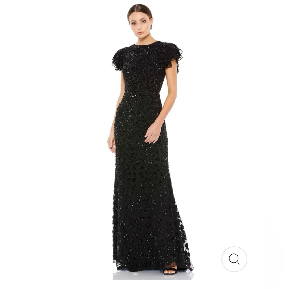 Embellished Cap Sleeve Gown (new with tags)